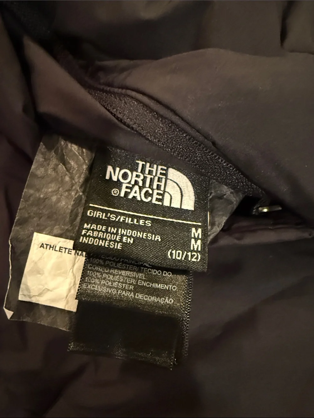 The North Face Black Girls' Hooded Reversible Puffer Jacket- Size M (10/12)